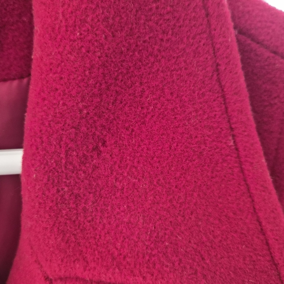 St. John’s Bay Fuchsia Pink Wool-Blend Pea Coat - Women's Large - Picture 8 of 11